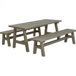 Clearance Plus Danmark Picknicktafel vuren - Country - gegrond grijsbruin - 181 x 177 x 76 cm