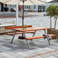 Outlet Plus Danmark Picknicktafel vuren gegrond teak - Alpha - 118 cm