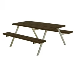 Online Plus Danmark Picknicktafel vuren gegrond zwart - Alpha - 177 cm