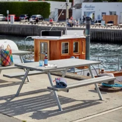 Plus Danmark Picknicktafel vuren gegrond grijsbruin - Alpha - 118 cm