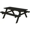 New Plus Danmark Picknicktafel vuren geimpregneerd - Opklapbare zitting zwart - 155 x 177 x 71 cm