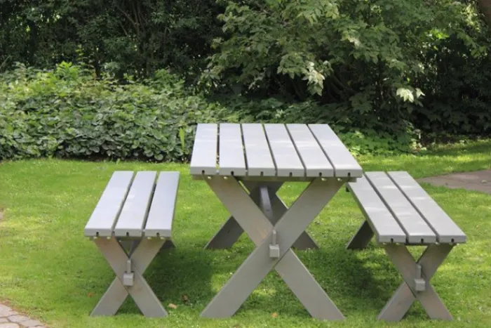 Discount Plus Danmark Picknicktafel vuren geimpregneerd - Nostalgi - grijsbruin - 76 x 177 x 72 cm