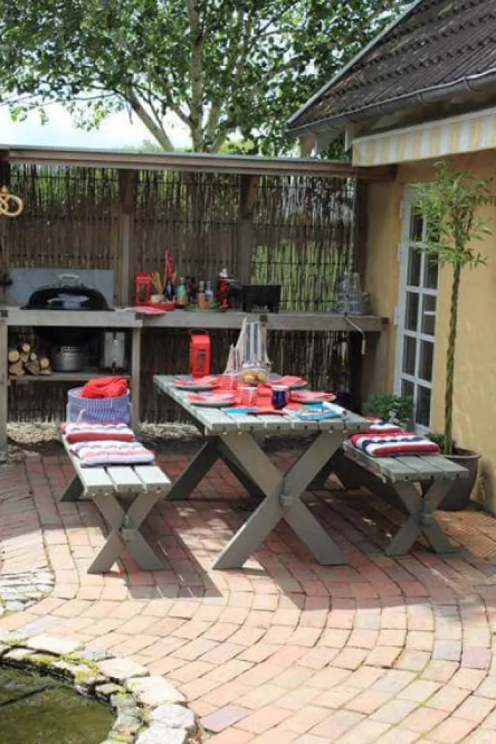 Discount Plus Danmark Picknicktafel vuren geimpregneerd - Nostalgi - grijsbruin - 76 x 177 x 72 cm