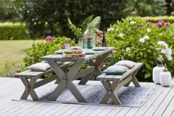 Discount Plus Danmark Picknicktafel vuren geimpregneerd - Nostalgi - grijsbruin - 76 x 177 x 72 cm