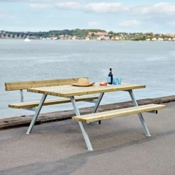 Outlet Plus Danmark Picknicktafel vuren geimpregneerd - Alpha - 118 cm