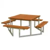New Plus Danmark Picknicktafel vuren geimpregneerd - Twist - vierkant gegrond teak