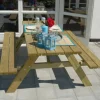 New Plus Danmark Picknicktafel vuren geimpregneerd - Opklapbare zitting - 155 x 177 x 71 cm
