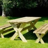 Best Plus Danmark Picknicktafel vuren geimpregneerd - Nostalgi - 76 x 177 x 72 cm