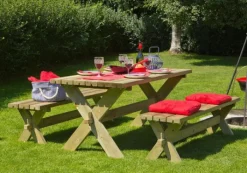 Best Plus Danmark Picknicktafel vuren geimpregneerd - Nostalgi - 76 x 177 x 72 cm