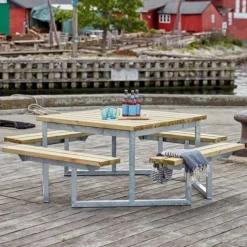 Hot Plus Danmark Picknicktafel vuren geimpregneerd - Twist - vierkant