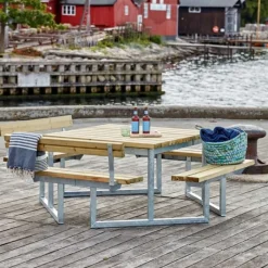 Hot Plus Danmark Picknicktafel vuren geimpregneerd - Twist - vierkant