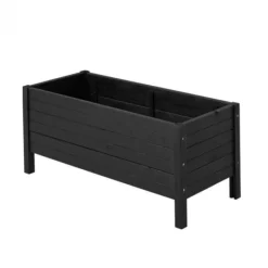 Online Plus Danmark Plantenbak vuren gegrond zwart - 37 x 88 x 39 cm