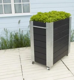 Sale Plus Danmark Plantenbak vuren geimpregneerd - Cubic zwart 87 x 50 x 95 cm