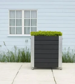 Sale Plus Danmark Plantenbak vuren geimpregneerd - Cubic zwart 87 x 50 x 95 cm