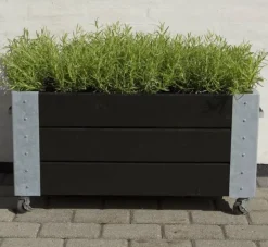 Outlet Plus Danmark Plantenbak vuren geimpregneerd - Cubic zwart 87 x 50 x 45 cm