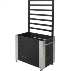 Sale Plus Danmark Plantenbak vuren geïmpregneerd - Cubic roomdivider zwart 87 x 50 x 155 cm