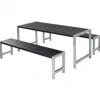 Plus Danmark Tuinset Plankesaet - Hout & Staal - 1 tafel en 2 banken