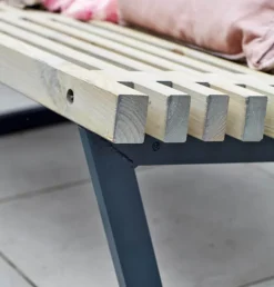 Outlet Plus Danmark Tuinset Siesta - Dennenhout grijs gebeitst - Tafel 80 cm breed