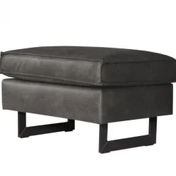 Online HomingXL Poef - Riverdance - leer Colorado grijs 02