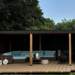 Sale C-Wood Randafwerking composiet teak bruin 5,9 cm hoog (3 mtr)