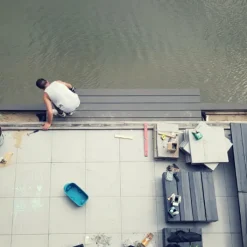 New DuoWood Randafwerking recht Steengrijs / Lava (2,2 mtr)