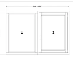 Discount TrendHout RKC Meranti wit - vast + draai/kiep RD - 154,8 x 107,4 cm