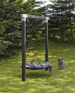 Online Plus Danmark Schommelframe vuren geimpregneerd - Cubic zwart 9 x 268 x 209 cm