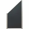 Sale Elephant Schutting aluminium composiet schuin donkergrijs 90 x 180/97 cm
