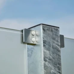 Online Plus Danmark Schutting composiet & mat glas in stalen frame - Futura recht antraciet (180 x 180 cm)