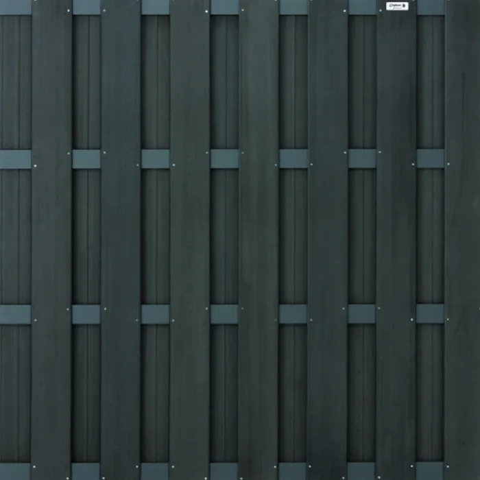 Hot Elephant Schutting composiet Basic antraciet met antraciet aluminium frame (180 x 180 cm)