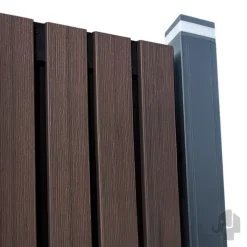 Elephant Schutting composiet co-ex Stripes Black - Natural dark brown (180 x 180 cm)