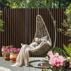 Elephant Schutting composiet co-ex Stripes Black - Natural dark brown (180 x 180 cm)