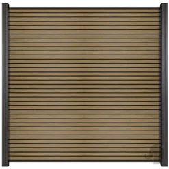 Best Elephant Schutting composiet co-ex Triple Rhombus Oak & Black met zwarte profielen (180 x 180 cm)