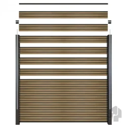 Best Elephant Schutting composiet co-ex Triple Rhombus Oak & Black met zwarte profielen (180 x 180 cm)