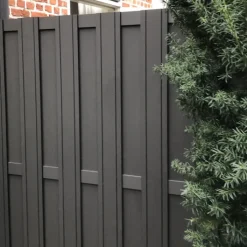 Sale Elephant Schutting composiet Design antraciet met antraciet aluminium frame (90 x 180 cm)