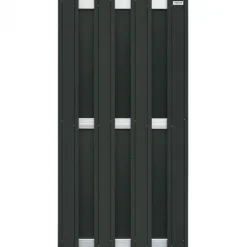 New Elephant Schutting composiet Design antraciet met blank aluminium frame (90 x 180 cm)