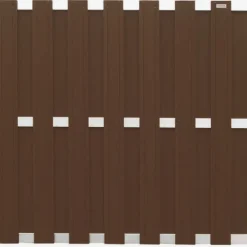 Best Elephant Schutting composiet Design donkerbruin met blank aluminium frame (180 x 180 cm)