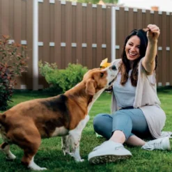 Sale Elephant Schutting composiet Design donkerbruin met blank aluminium frame (90 x 180 cm)