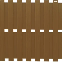 Outlet Elephant Schutting composiet Design bruin met blank aluminium frame (180 x 180 cm)