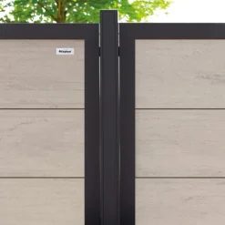 Elephant Schutting composiet Forte betongrijs met antraciet aluminium kader (180 x 180 cm)