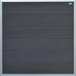 Outlet Elephant Schutting composiet Forte antraciet met blank aluminium kader (180 x 180 cm)