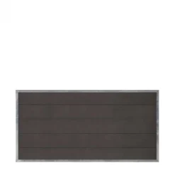 Sale Plus Danmark Schutting composiet in stalen frame - Futura recht antraciet (180 x 91 cm)