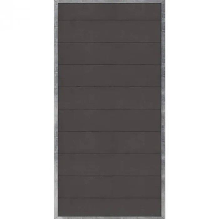 Hot Plus Danmark Schutting composiet in stalen frame - Futura recht antraciet (90 x 180 cm)
