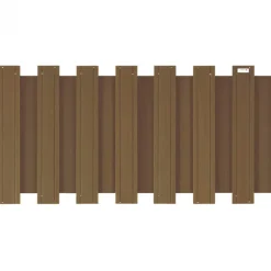 Elephant Schutting composiet laag Design bruin met blank aluminium frame (180 x 93 cm)