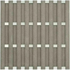 Sale C-Wood Schutting composiet Milaan grijs met blank aluminium frame (180 x 180 cm)
