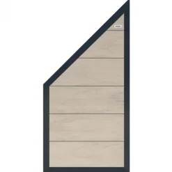 Hot Elephant Schutting composiet schuin Forte betongrijs met antraciet aluminium kader (90 x 180/93 cm)