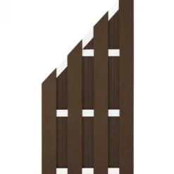 Clearance C-Wood Schutting composiet schuin Bari oudbruin met blank aluminium frame links (90 x 180/93 cm)