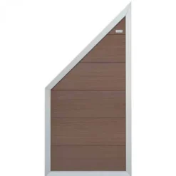 Online Elephant Schutting composiet schuin Forte bruin met blank aluminium kader (90 x 180/93 cm)