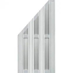 Hot Elephant Schutting composiet schuin Design grijs met grijs aluminium frame (90 x 180/93 cm)