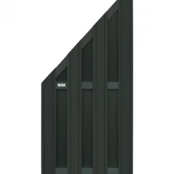Outlet Elephant Schutting composiet schuin Design antraciet met antraciet aluminium frame (90 x 180/93 cm)
